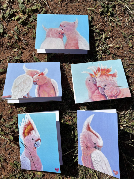 5 pack of Small Cards - Cutie Cockatoos! (A6)